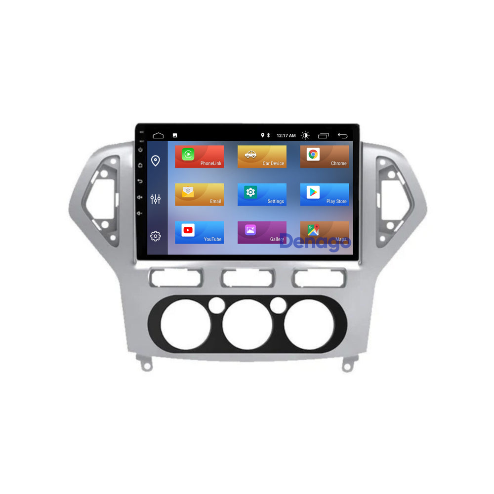 Ford Mondeo CarPlay car radio | 2003 to 2014 | Denago DNG-A204 | 9 inches | Android 13 | Wireless CarPlay & Android Auto | Silver colored frame