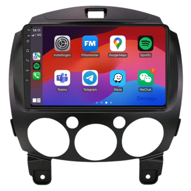 Mazda 2 CarPlay autoradio | 2008 t/m 2014 | Denago DNG-A26 | 9 inch | Android 13 | Draadloos CarPlay & Android Auto