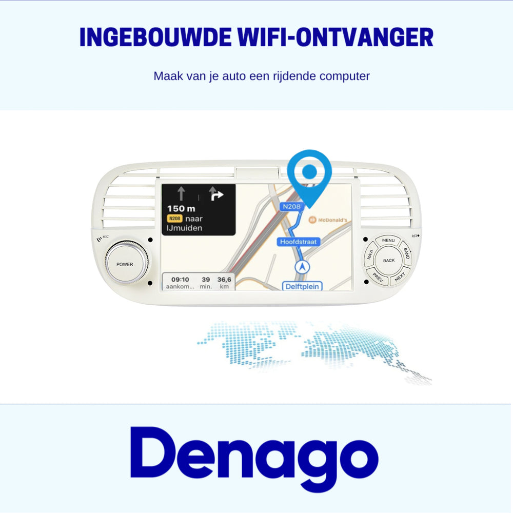 Android 13 CarPlay Autoradio voor Fiat 500 | 2007 t/m 2015