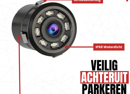 Cartronix RV-340 PRO Achteruitrijcamera | Universeel | Bumper | 8 LED