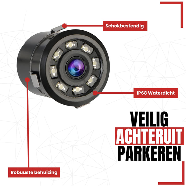 Caméra de recul Cartronix RV-340 PRO | Universel | Pare-chocs | 8 LED