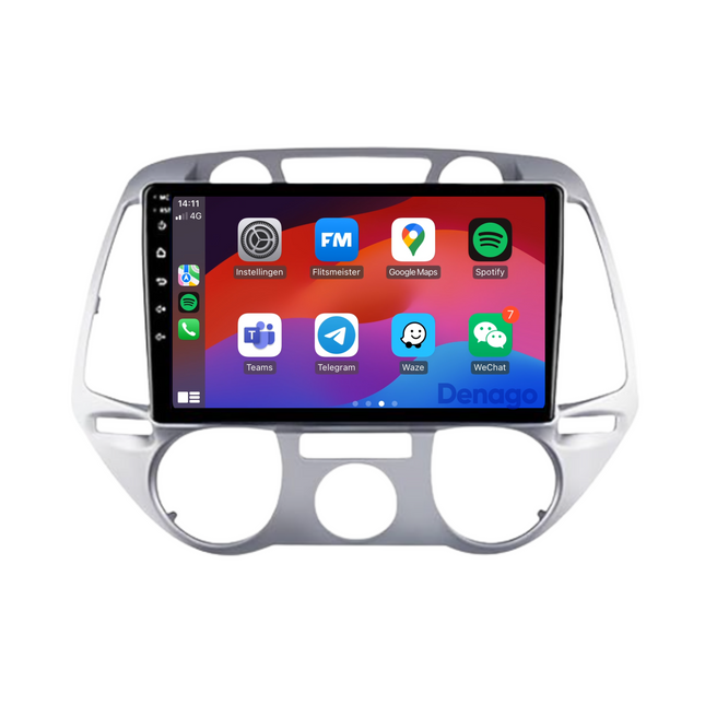 Hyundai i20 CarPlay autoradio | 2008 t/m 2014 | Denago DNG-A83 | 9 inch | Android 13 | Draadloos CarPlay & Android Auto