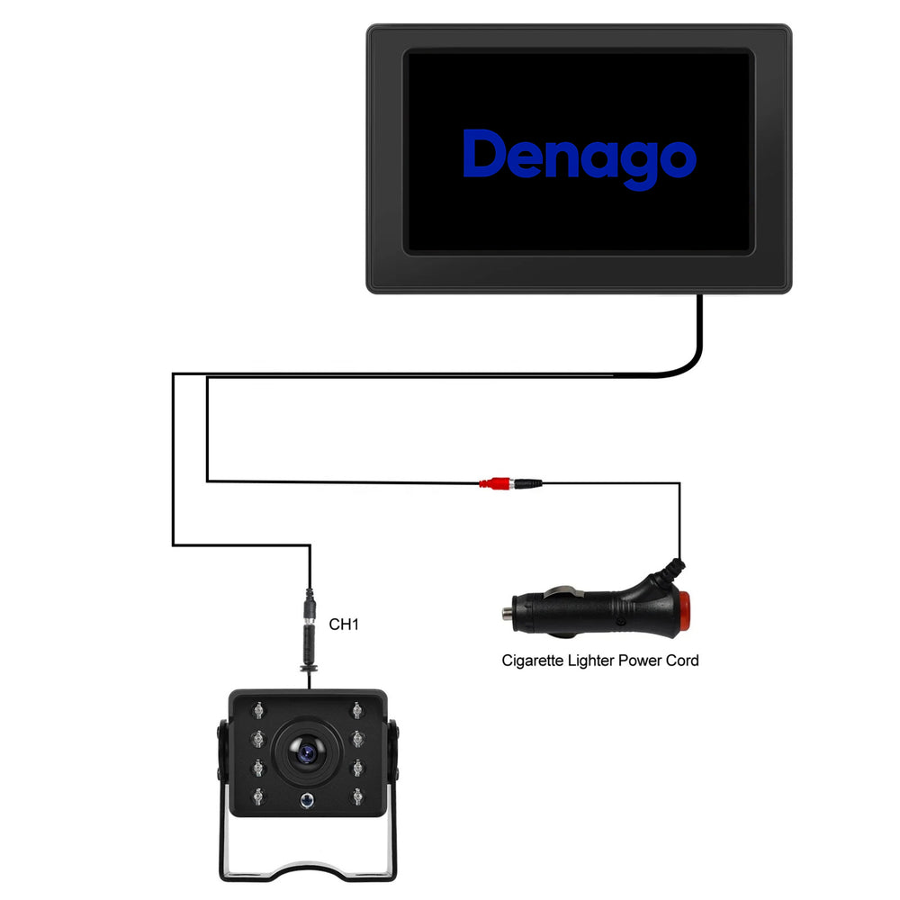 Cartronix DNG-0371 Pantalla de cámara de marcha atrás - Monitor universal de 4,3 pulgadas