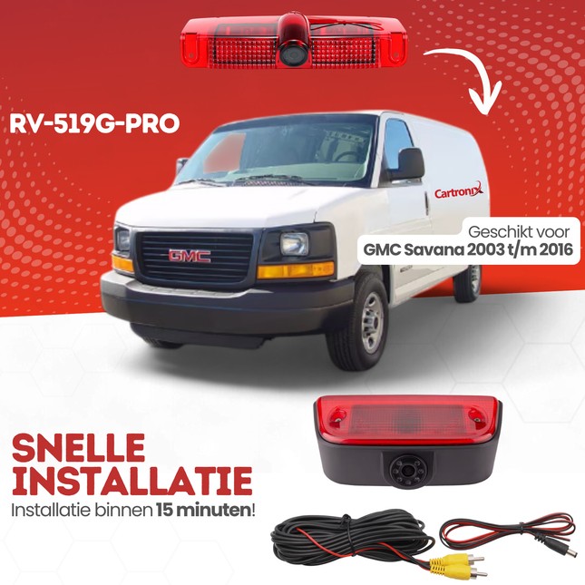 GMC Savana Derde Remlicht Achteruitrijcamera | 2003 t/m 2016 | Nachtzicht | HD Beeld
