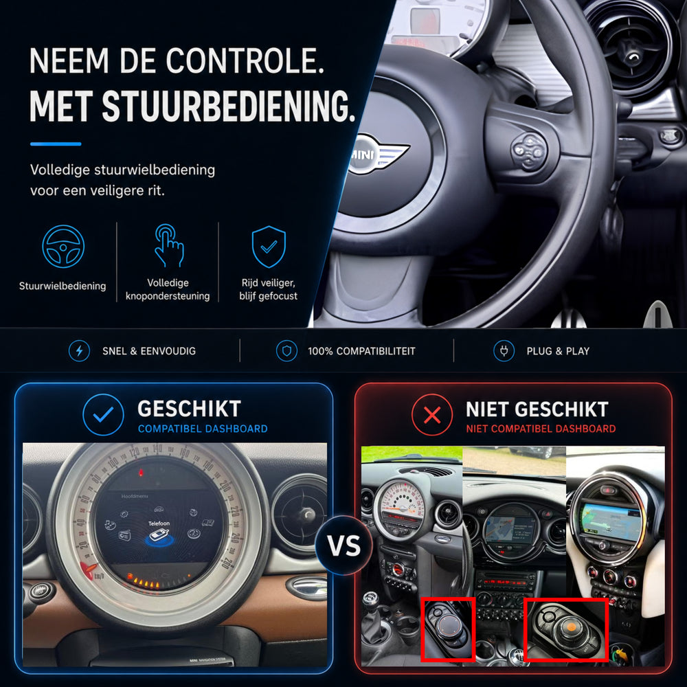 Davilon CarPlay y Android Auto Box | Adecuado para MINI Cooper | 2010 a 2013