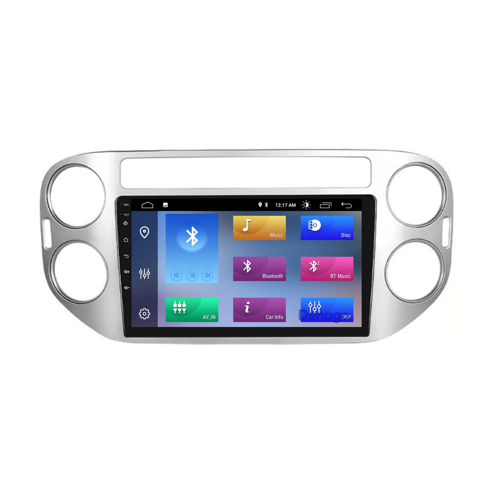 Volkswagen Tiguan CarPlay car radio | 2007 to 2015 | Denago DNG-A120 | 9 inches | Android 13 | Wireless CarPlay & Android Auto | Silver
