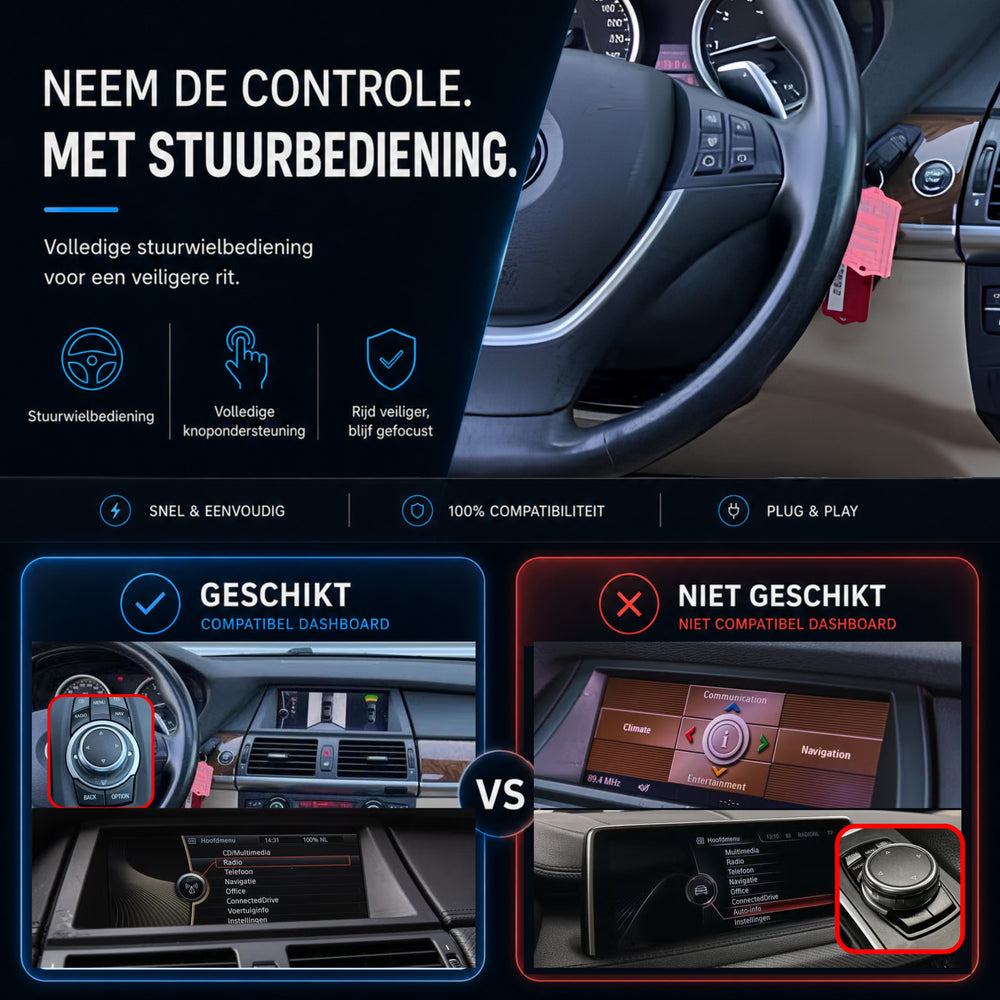 Davilon CarPlay y Android Auto Box | Adecuado para BMW X6 | 2009 a 2013