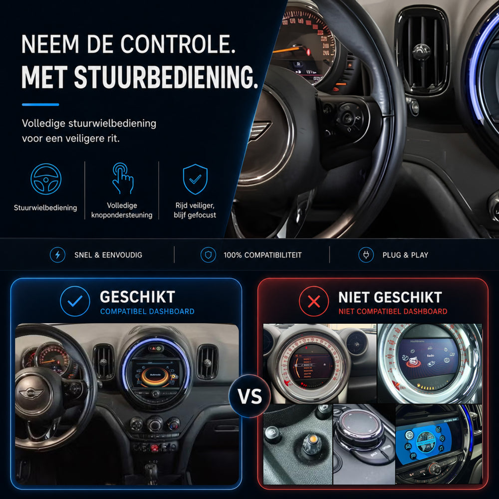 Davilon CarPlay y Android Auto Box | Adecuado para MINI Countryman | 2016 a 2017