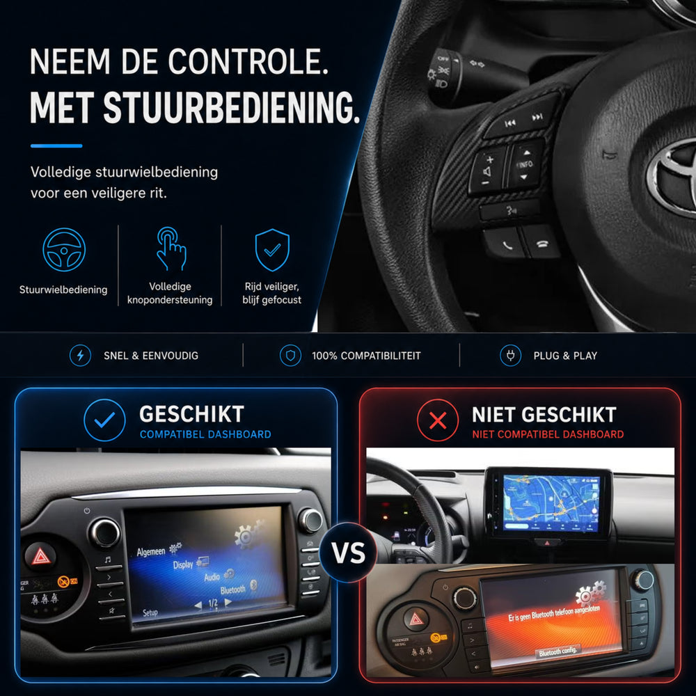 Toyota Yaris | 2017 t/m 2020 | CarPlay & Android Auto Box | Touch 2 | Fujitsu