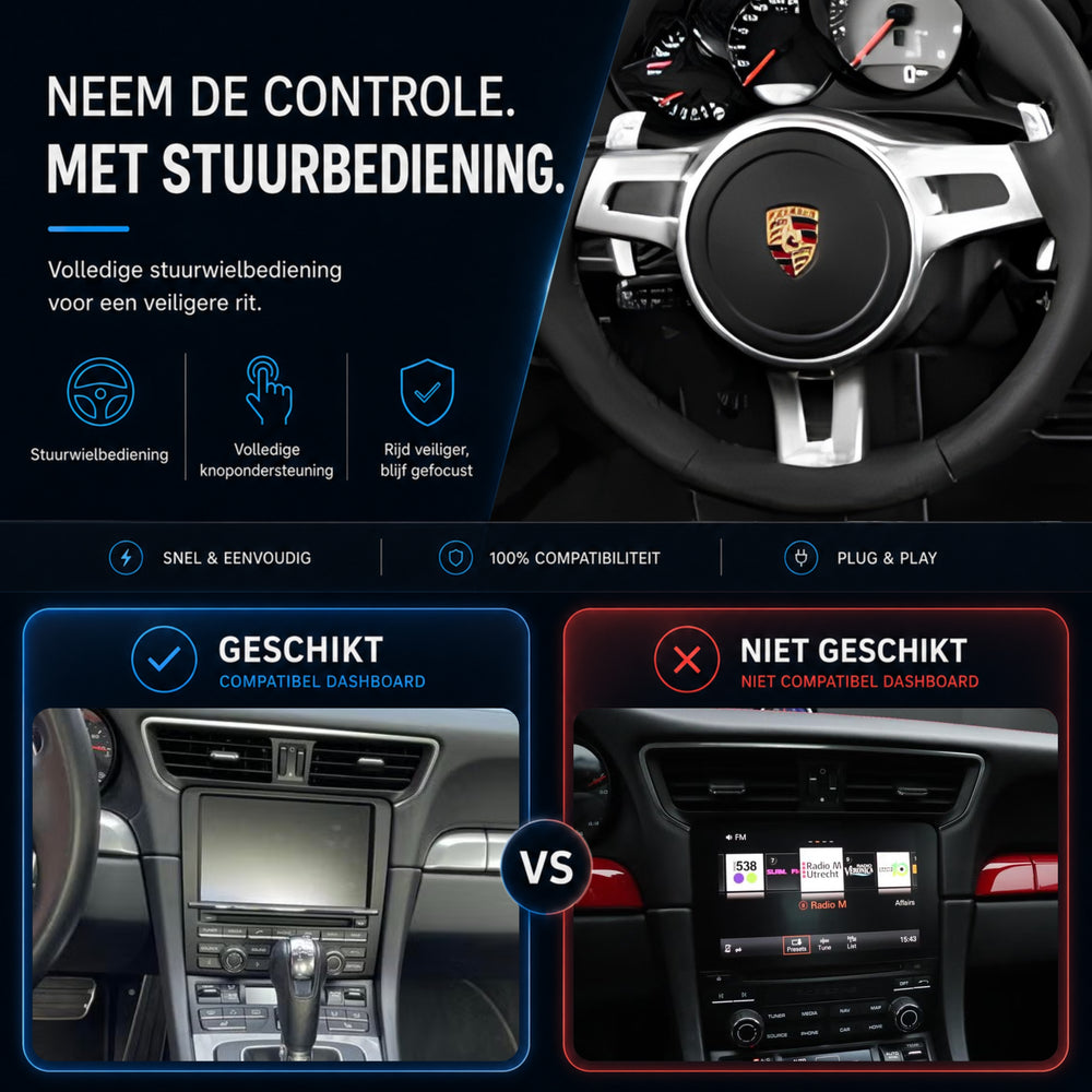 Porsche 911 (991.1) | 2012 t/m 2015 | CarPlay & Android Auto Box | PCM 3.1
