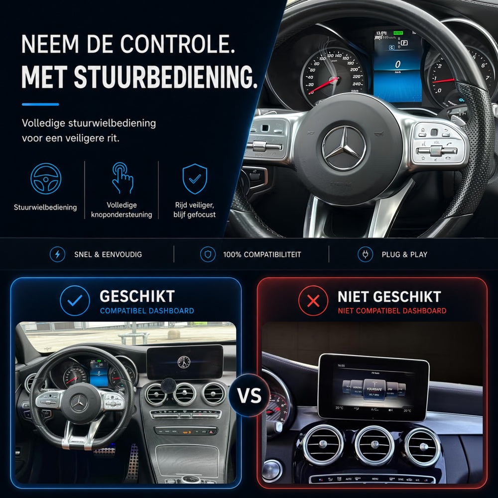Mercedes C-Klasse W205 | 2018 t/m 2020 | CarPlay & Android Auto Box | NTG 5.5