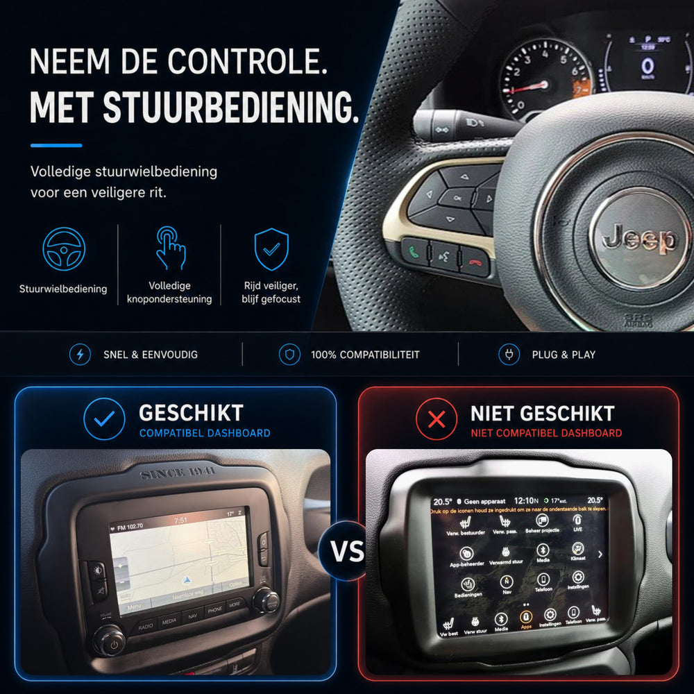 Jeep Renegade | 2014 t/m 2018 | CarPlay & Android Auto Box | Harman