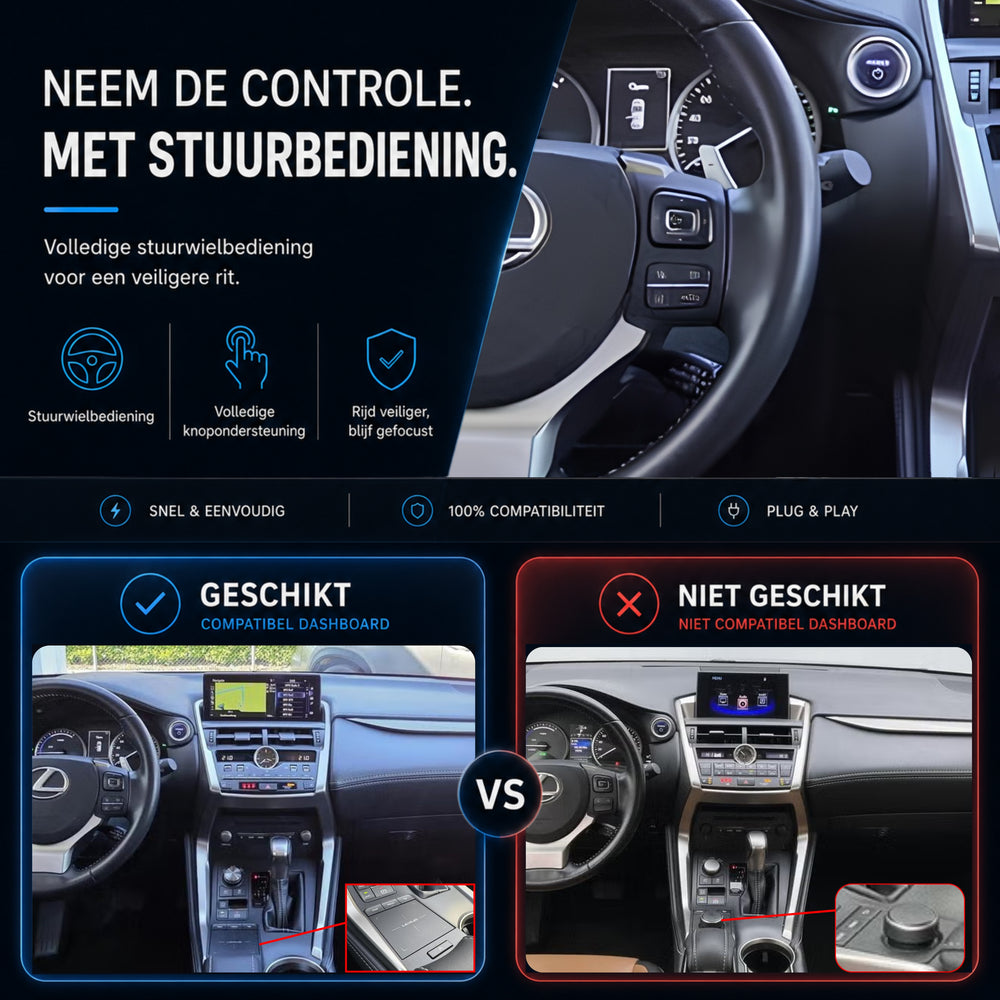 Lexus NX | 2018 t/m 2021 | CarPlay & Android Auto Box | Grote touchpad