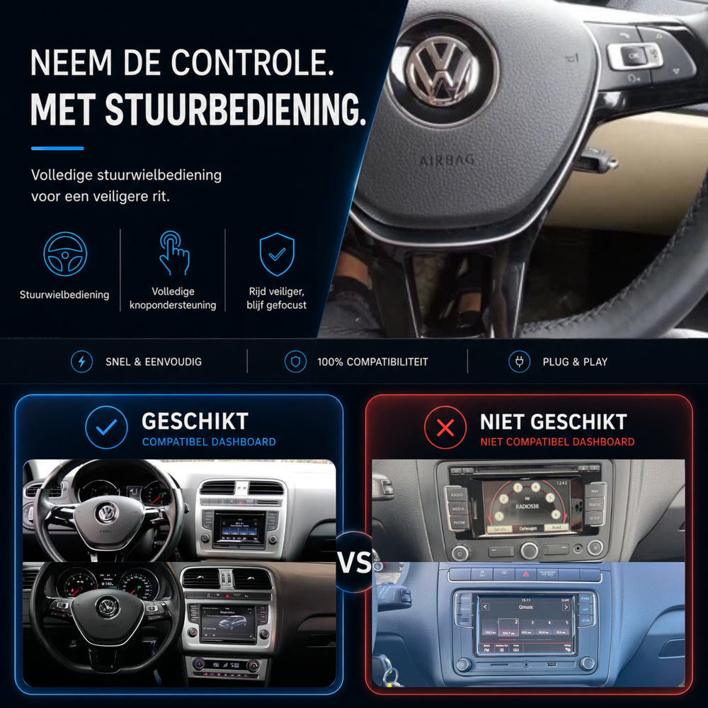 Volkswagen Polo | 2014 t/m 2026 | CarPlay & Android Auto Box | MIB