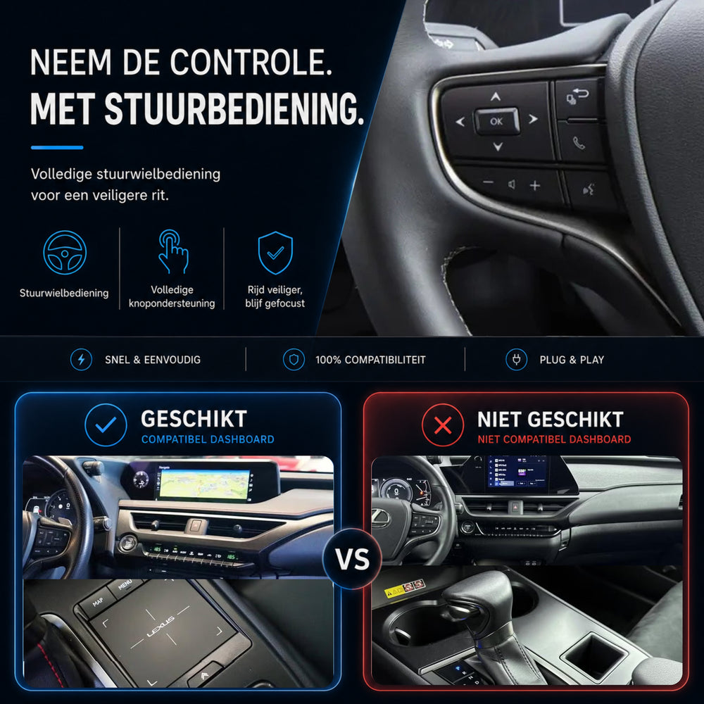 Lexus UX | 2019 t/m 2022 | CarPlay & Android Auto Box | Grote touchpad