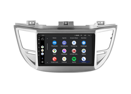 Hyundai Tucson CarPlay autoradio | 2009 t/m 2017 | Denago DNG-A115 | 9 inch | Android 13 | Draadloos CarPlay & Android Auto | Zilver frame