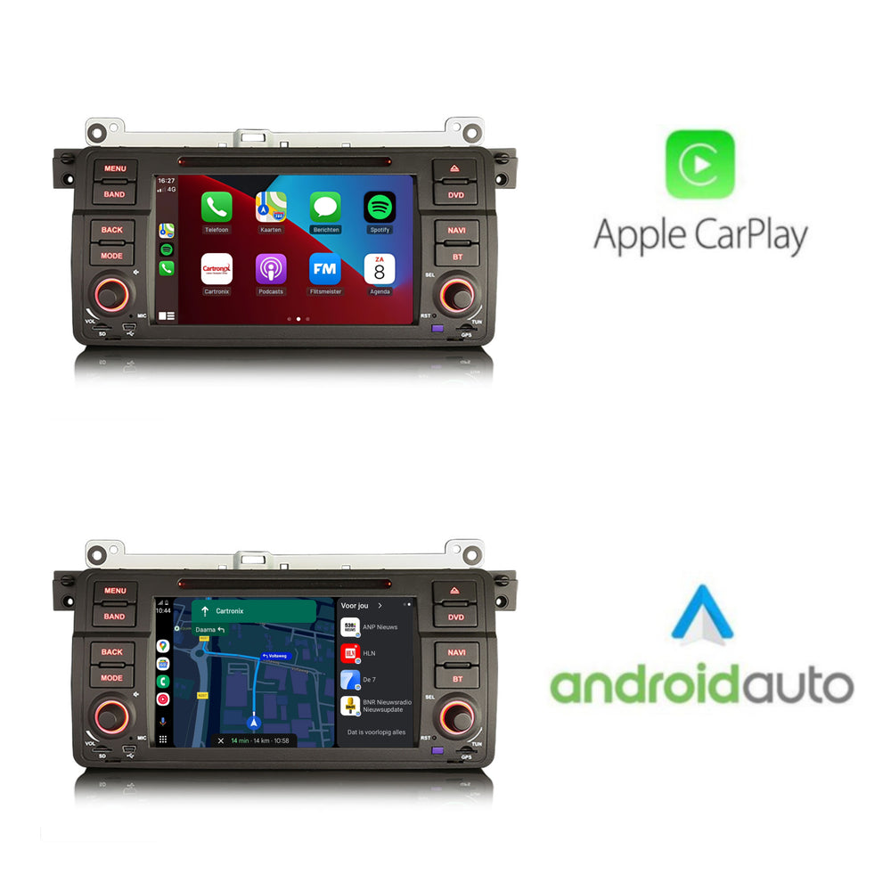 BMW 3-serie E46 Autoradio | 2005 t/m 2013 | Carplay | 4+64GB | Android 13 | DVD/CD speler