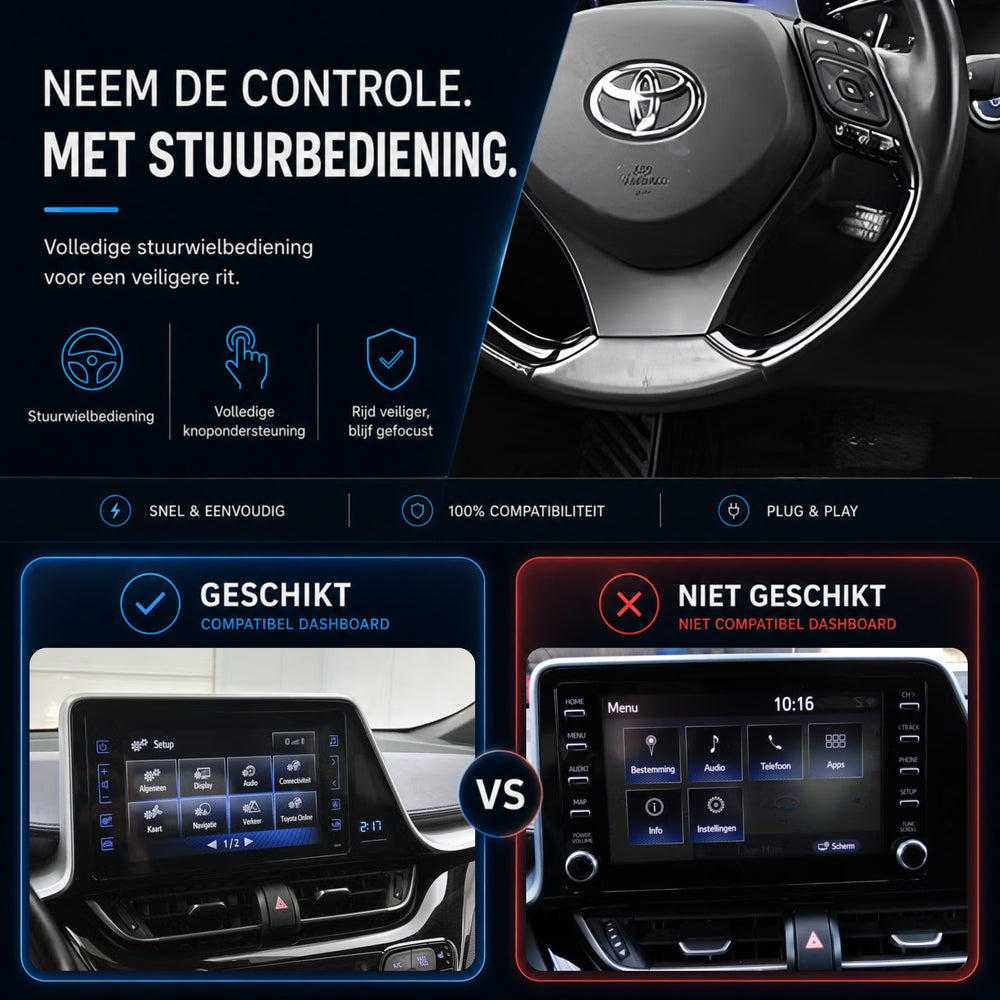 Toyota C-HR | 2016 t/m 2019 | CarPlay & Android Auto Box | Touch 2 | Fujitsu