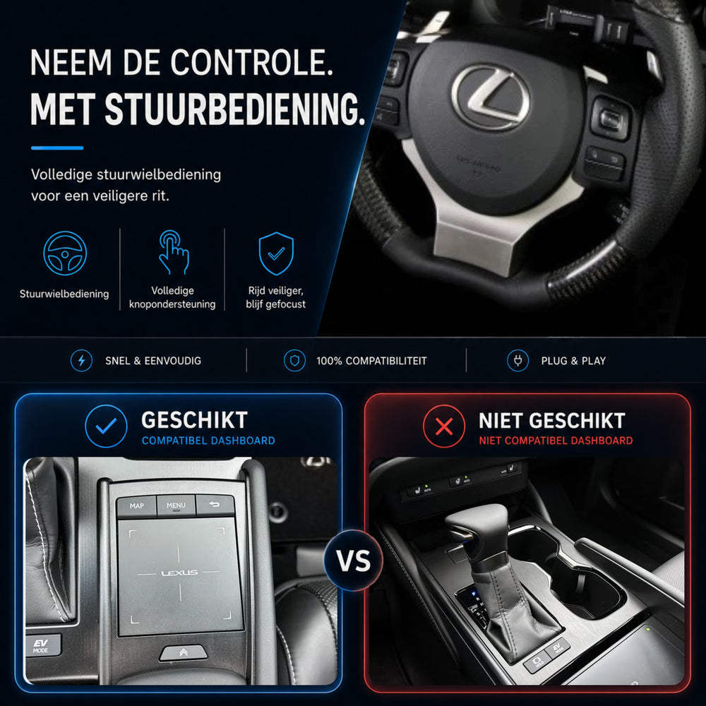 Lexus ES | 2018 t/m 2022 | CarPlay & Android Auto Box | Grote Touchpad
