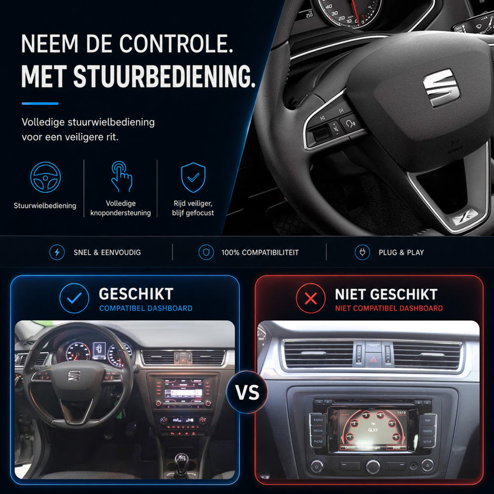SEAT Toledo | 2015 t/m 2019 | CarPlay & Android Auto Box | MIB