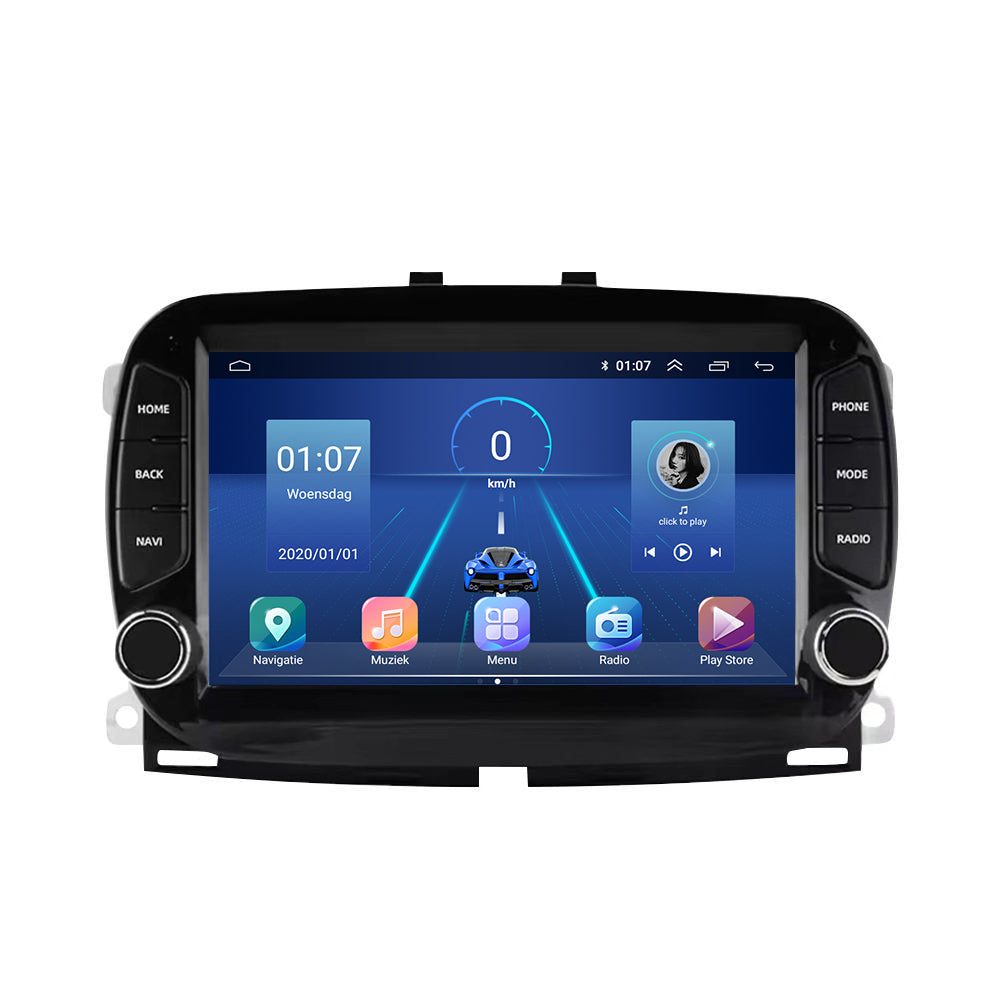 Fiat 500 | Android 13 | Autoradio | 2016 à 2019 | CarPlay & Android Auto | Noir