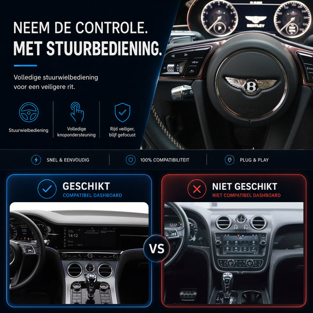 Bentley Continental | 2018 t/m 2025 | CarPlay & Android Auto Box | MIB3