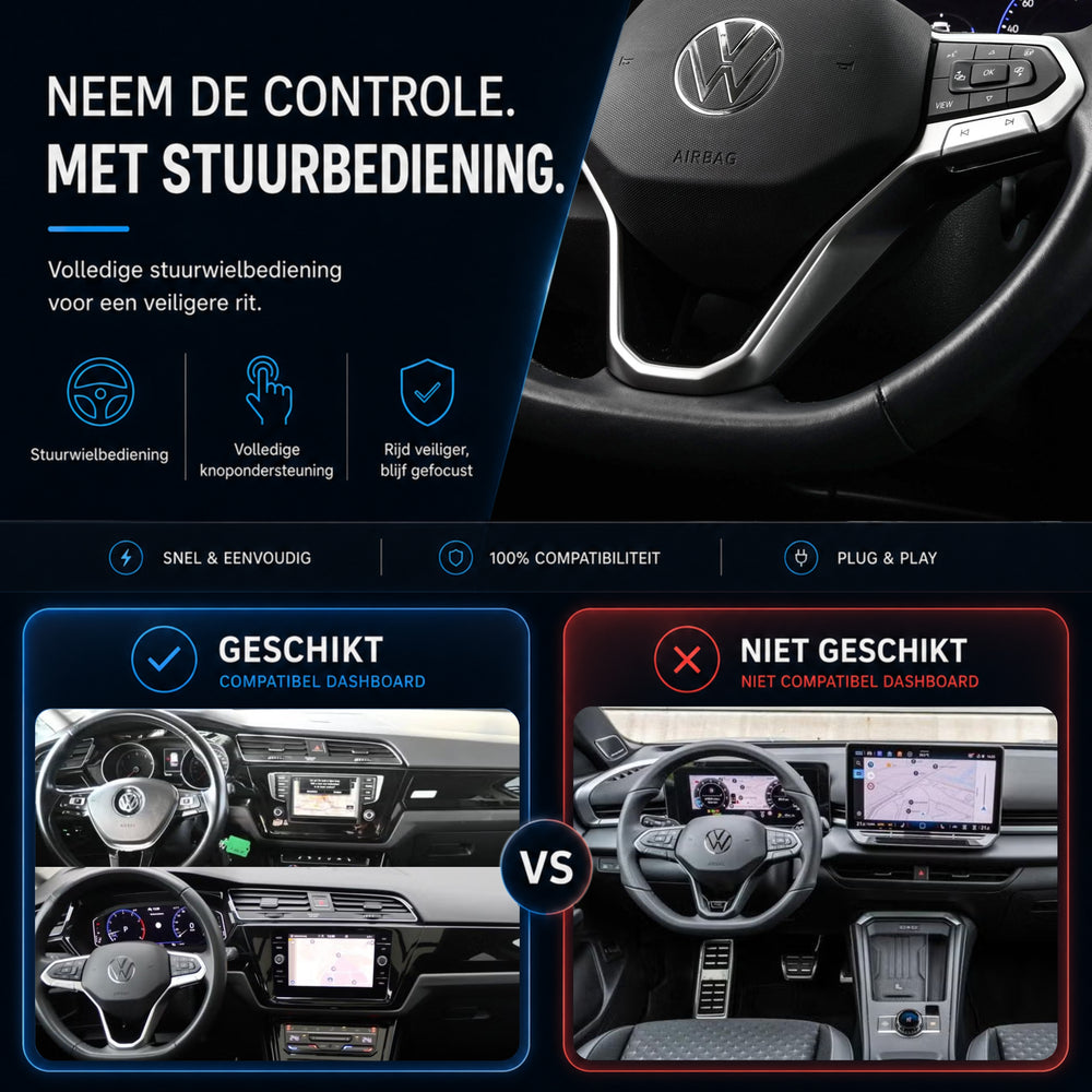 Volkswagen Touran | 2016 t/m 2026 | CarPlay & Android Auto Box | MIB