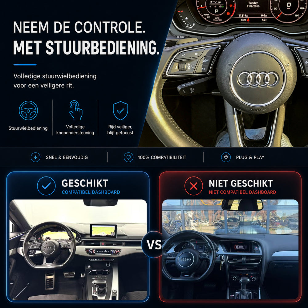 Audi A4, Audi S4 en Audi RS4 | 2016 t/m 2019 | CarPlay & Android Auto Box | MIB