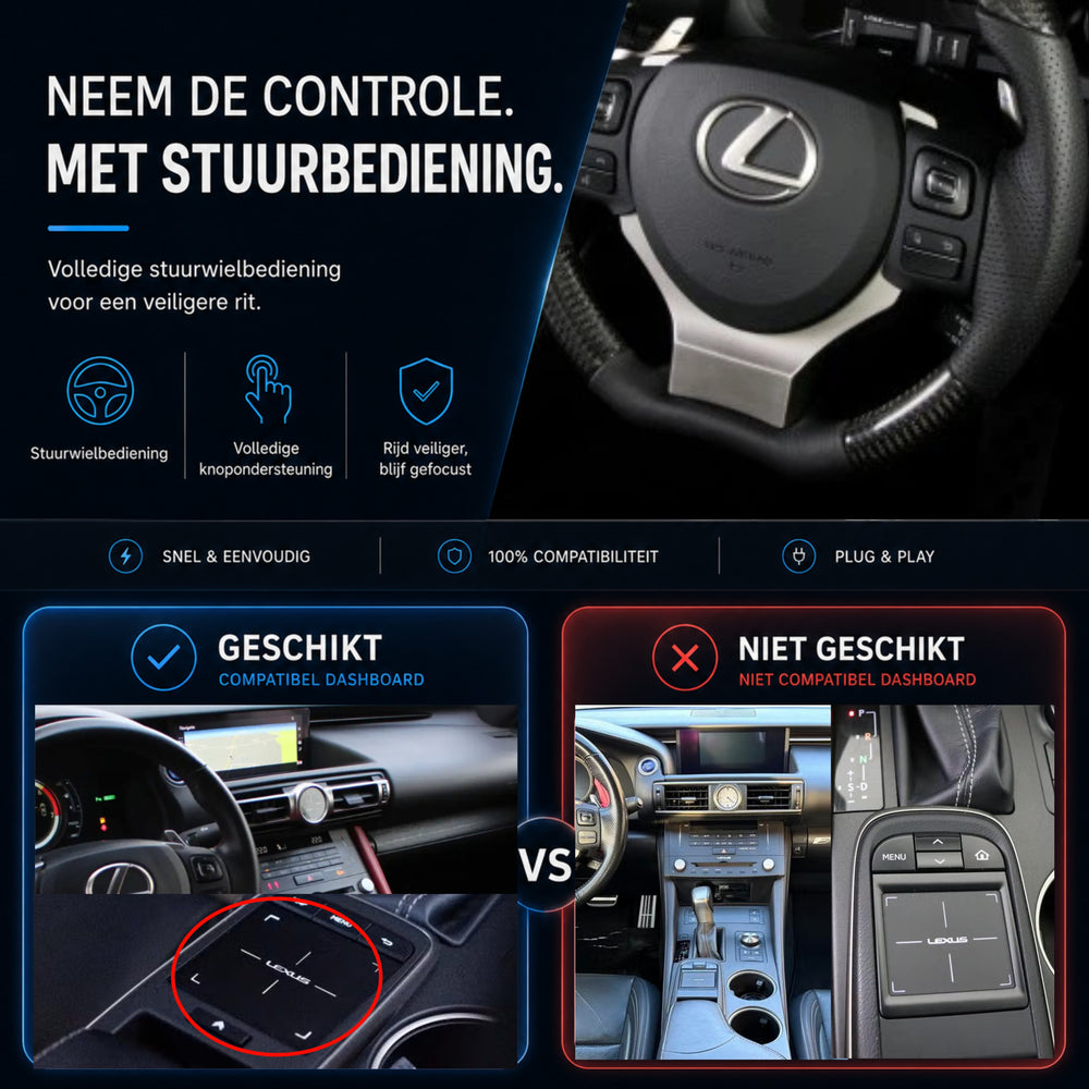 Lexus RC | 2018 t/m 2022 | CarPlay & Android Auto Box | Grote touchpad