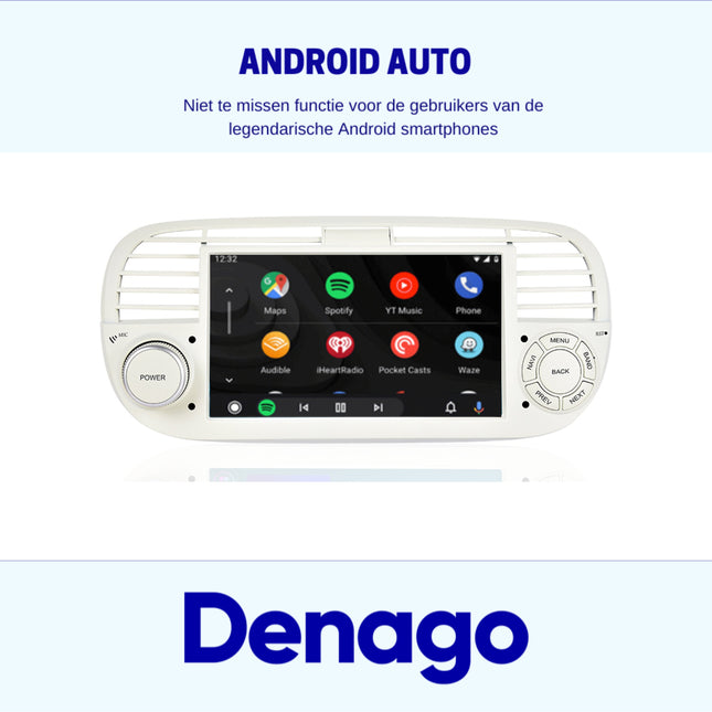 Android 13 CarPlay Autoradio voor Fiat 500 | 2007 t/m 2015