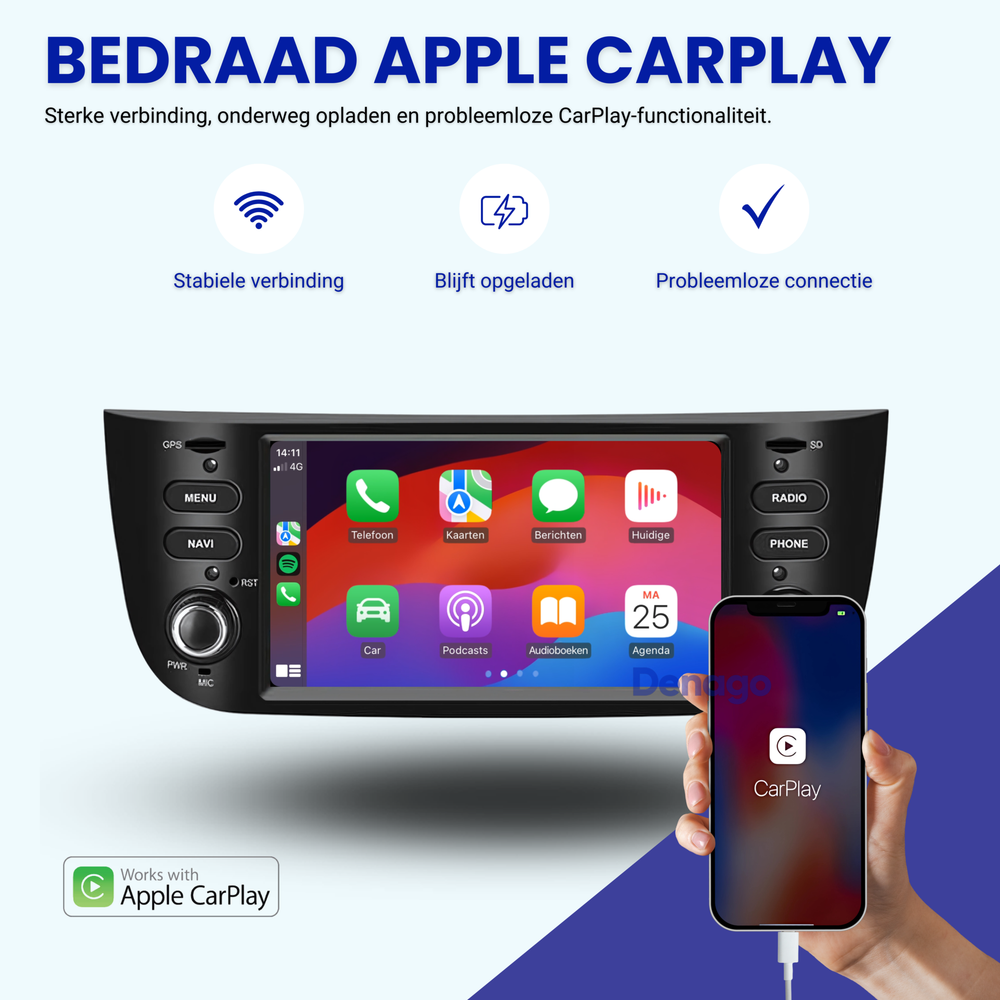 Radio para coche Fiat Punto Linea | carplay | Androide 13 | 2+64GB