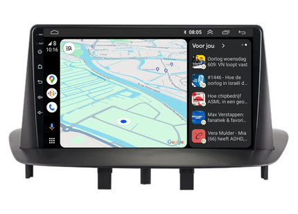 Renault Megane 3 | Fluence | Android 13 | Autoradio | 2008 t/m 2016 | Carplay & Android Auto