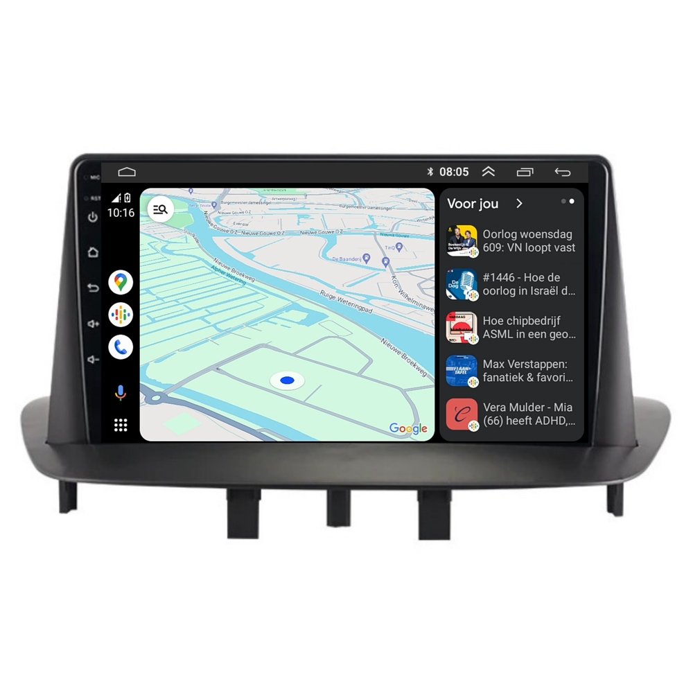 Renault Mégane 3 | Fluencia | Androide 13 | Radio de coche | 2008 a 2016 | Carplay y Android Auto