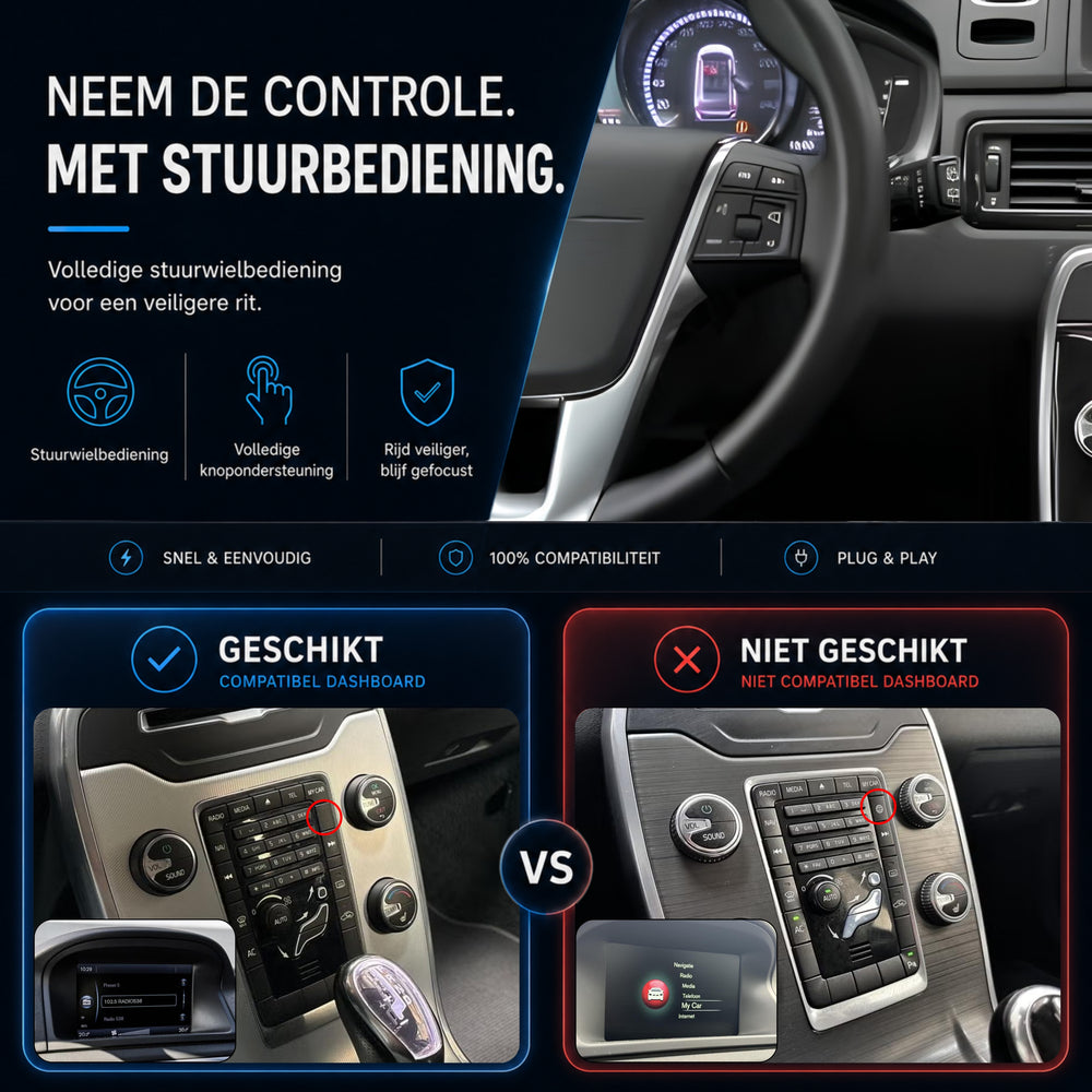 Volvo V70 | 2011 t/m 2014 | CarPlay & Android Auto Box | Sensus