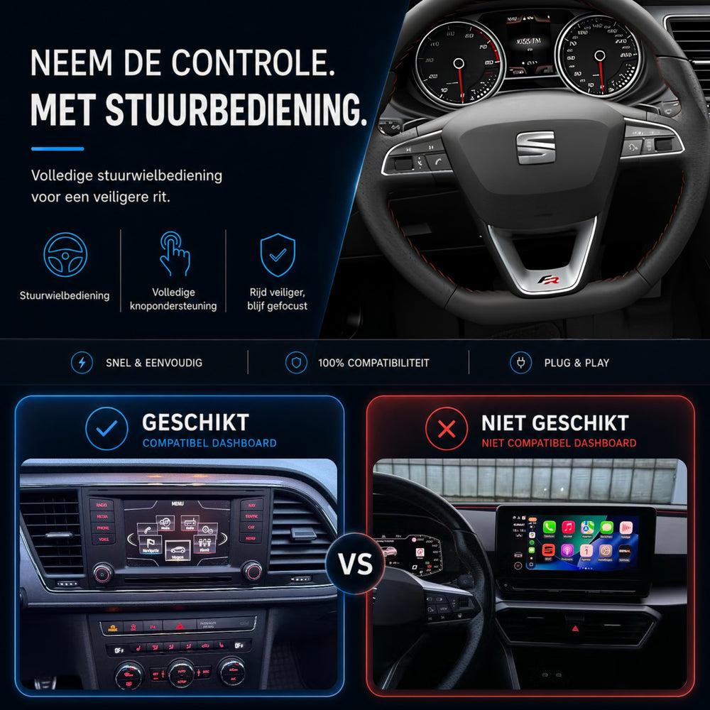 SEAT Leon | 2013 t/m 2020 | CarPlay & Android Auto Box | MIB