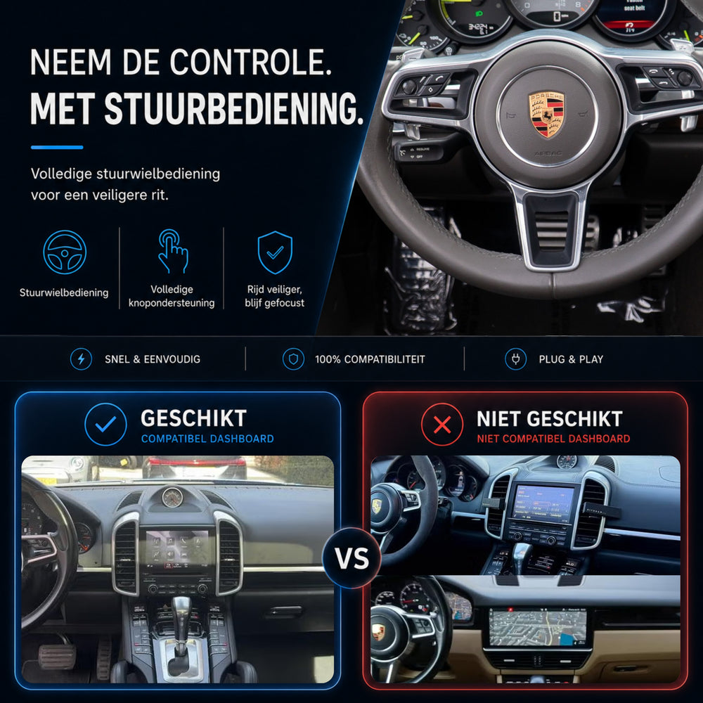 CarPlay & Android Auto Autoradio en CarPlay Box voor Porsche Cayenne (958.2) | 2016 t/m 2017 | PCM 4.0