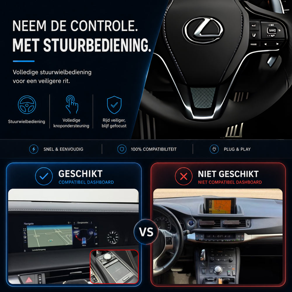 Lexus LC | 2017 t/m 2022 | CarPlay & Android Auto Box | Grote touchpad