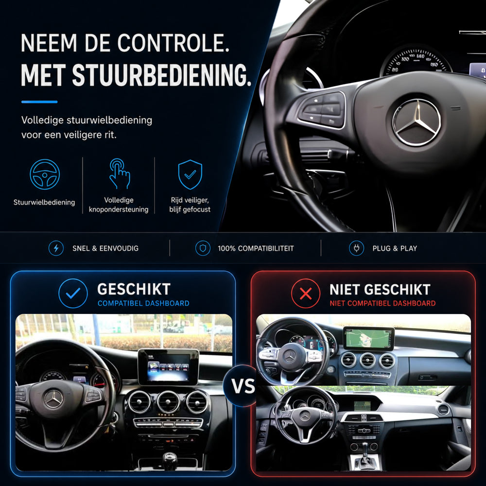 Mercedes C-klasse W205 | 2014 t/m 2018 | CarPlay & Android Auto Box | NTG 5.0