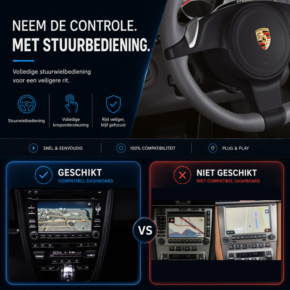 Porsche Cayman (987) | 2009 t/m 2011 | CarPlay & Android Auto Box | PCM 3.0