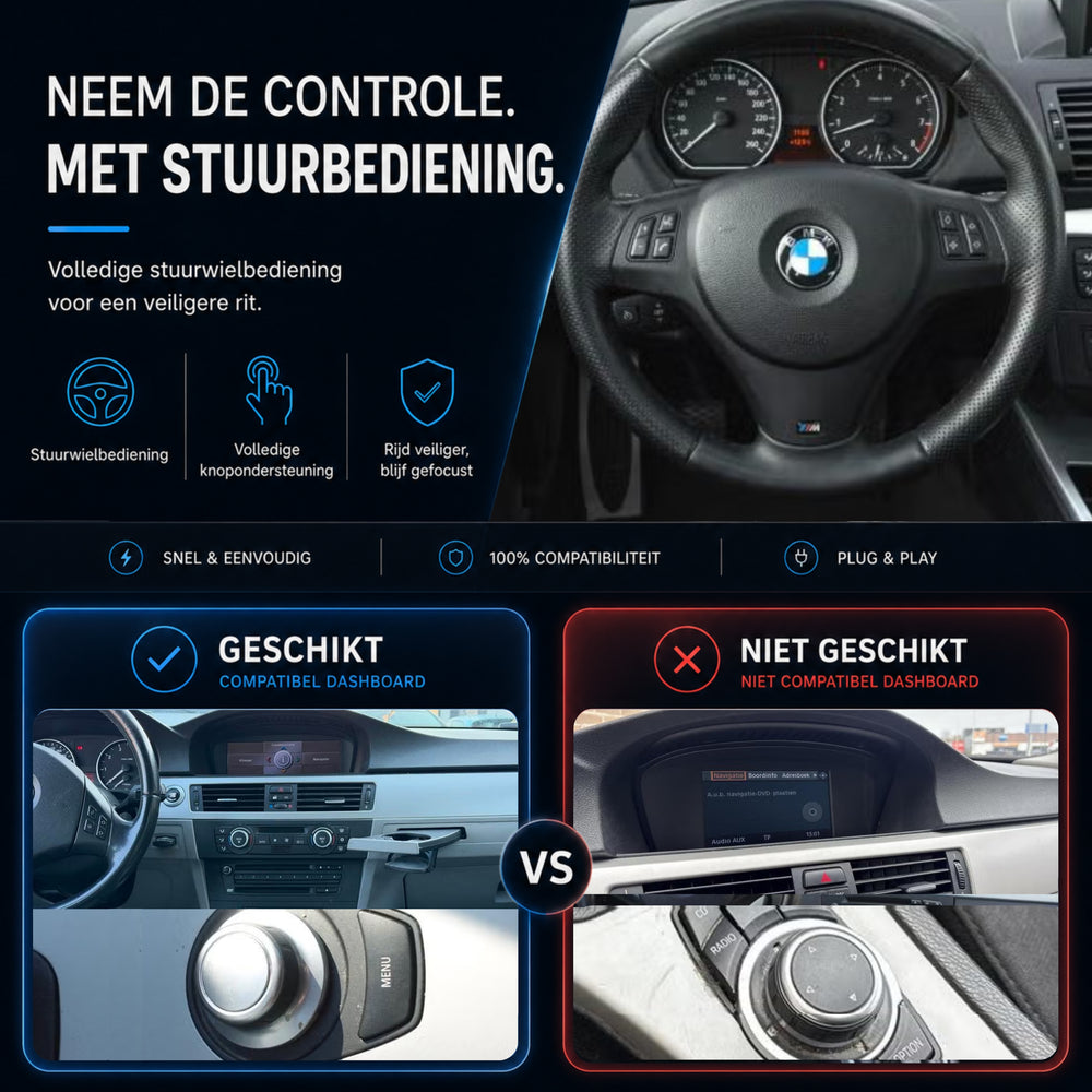 Davilon CarPlay y Android Auto Box | Adecuado para BMW Serie 3 | 2005 a 2008