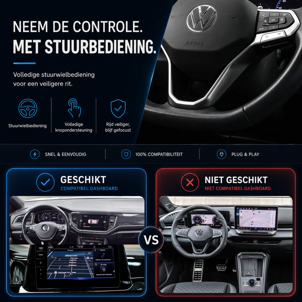 Volkswagen T-Roc | 2017 t/m 2026 | CarPlay & Android Auto Box | MIB
