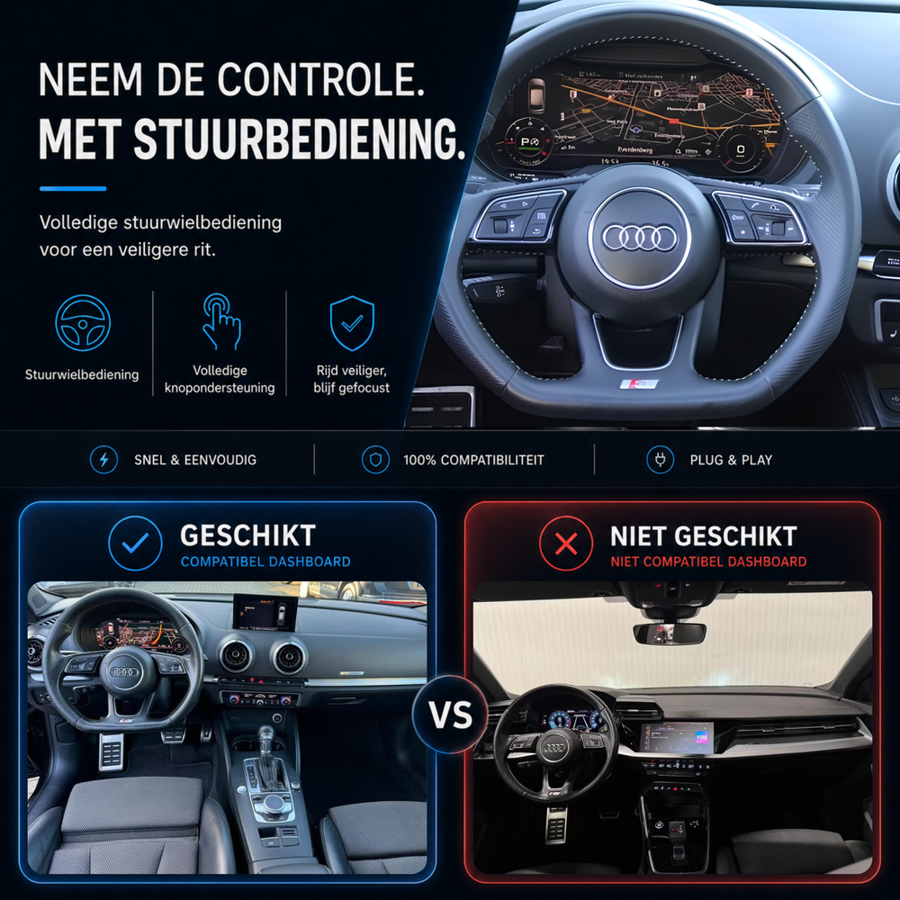 Audi A3, Audi S3 en Audi RS3 | 2013 t/m 2020 | CarPlay & Android Auto Box | MIB