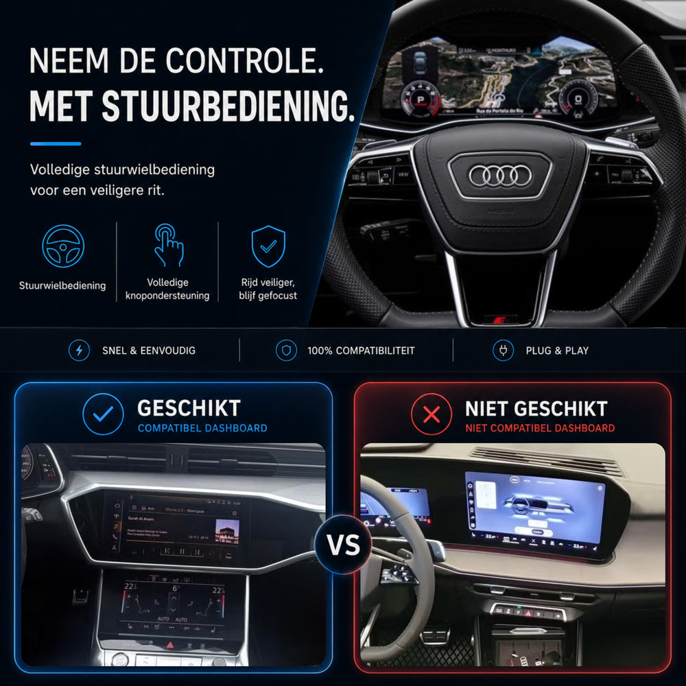 Audi A6, Audi S6 en Audi RS6 | 2019 t/m 2025 | CarPlay & Android Auto Box | MIB3