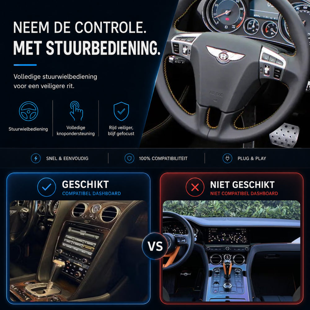 Bentley Continental | 2011 t/m 2018 | CarPlay & Android Auto Box