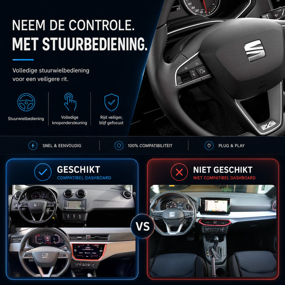 SEAT Ibiza | 2015 t/m 2021 | CarPlay & Android Auto Box | MIB