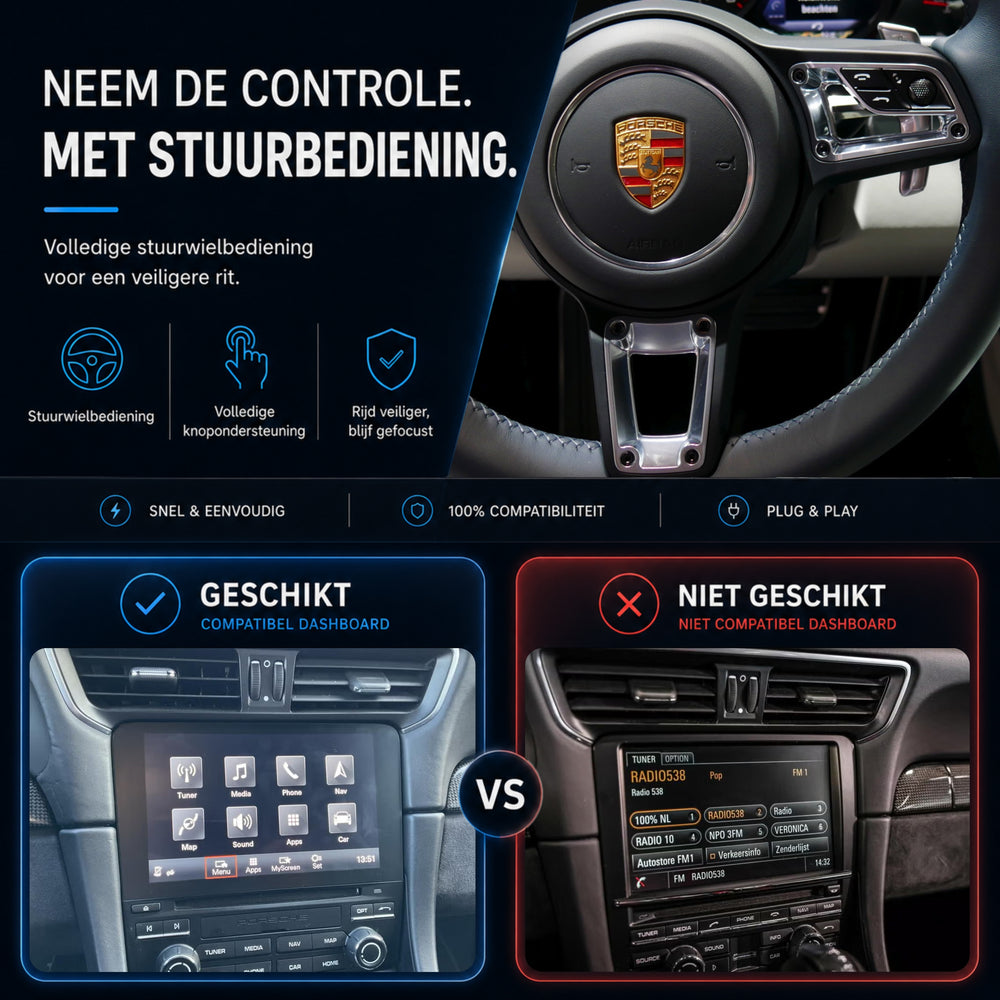 Porsche 718 Boxster (982) | 2016 t/m 2024 | CarPlay & Android Auto Box | PCM 4.0