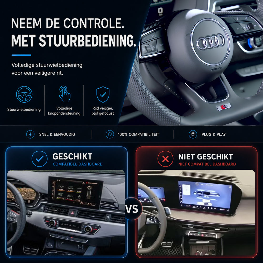Audi A4, Audi S4 en Audi RS4 | 2020 t/m 2024 | CarPlay & Android Auto Box | MIB3