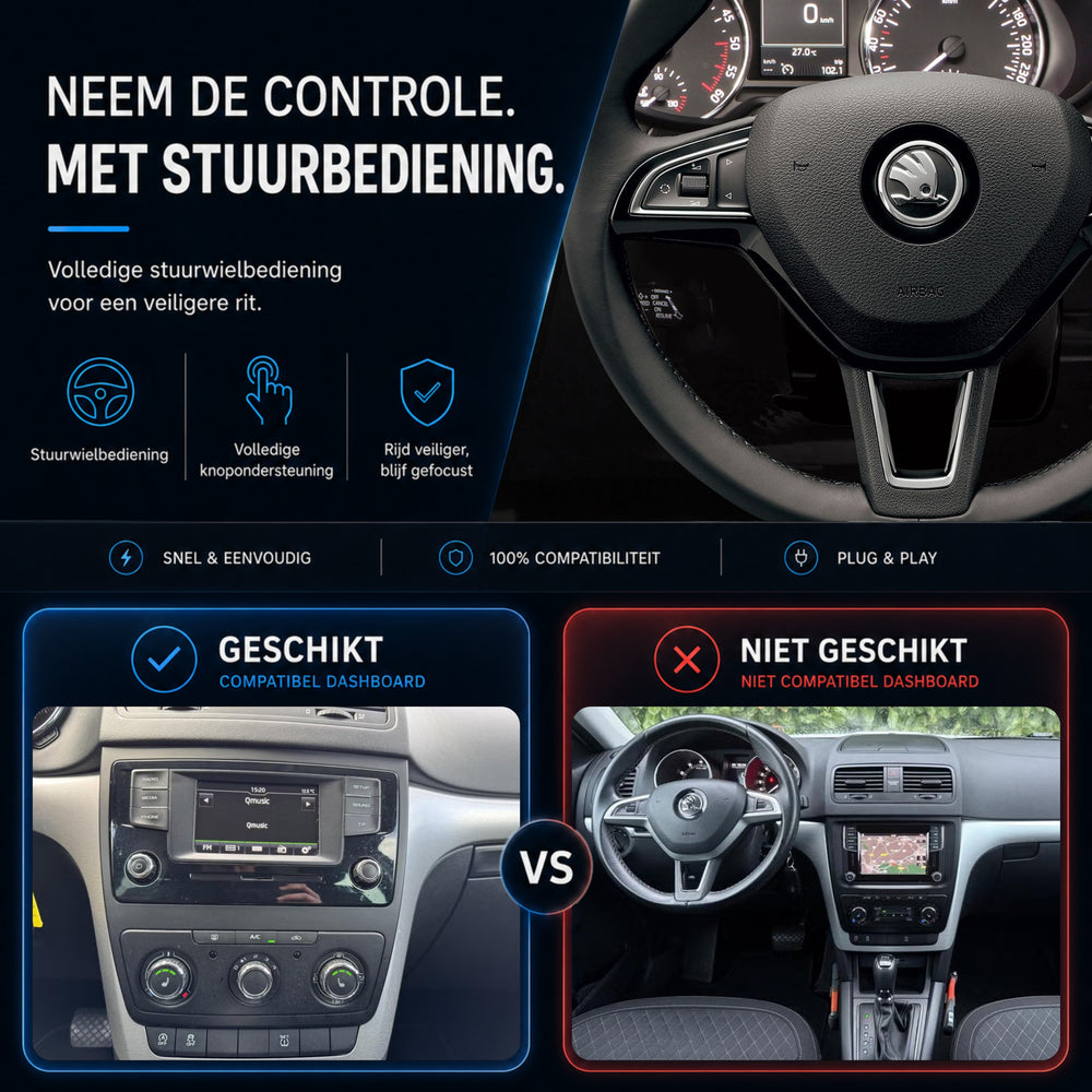 Škoda Yeti | 2015 t/m 2017 | CarPlay & Android Auto Box | MIB