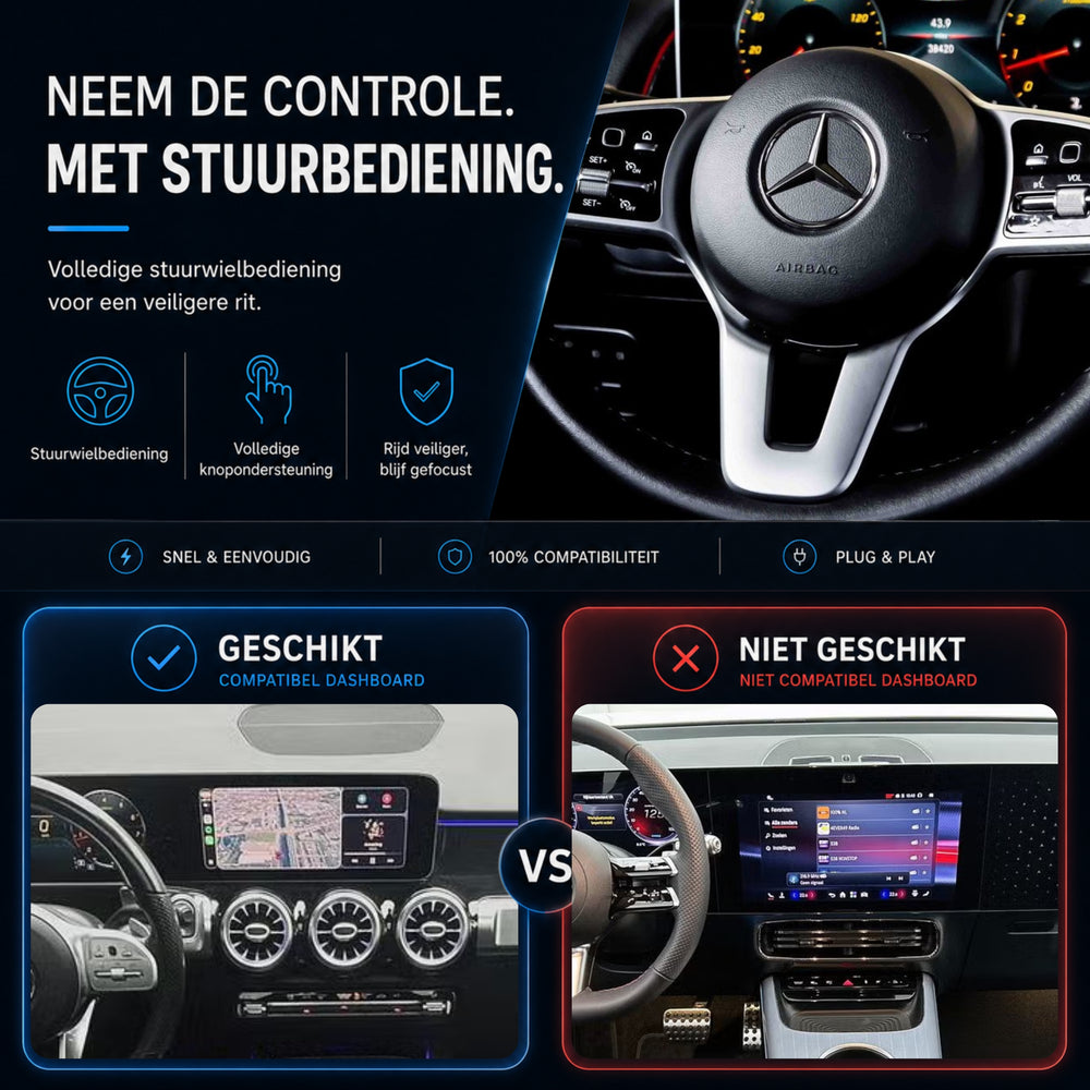 Mercedes GLB-Klasse X247 | 2020 t/m 2026 | CarPlay & Android Auto Box | NTG 6.0 (MBUX)