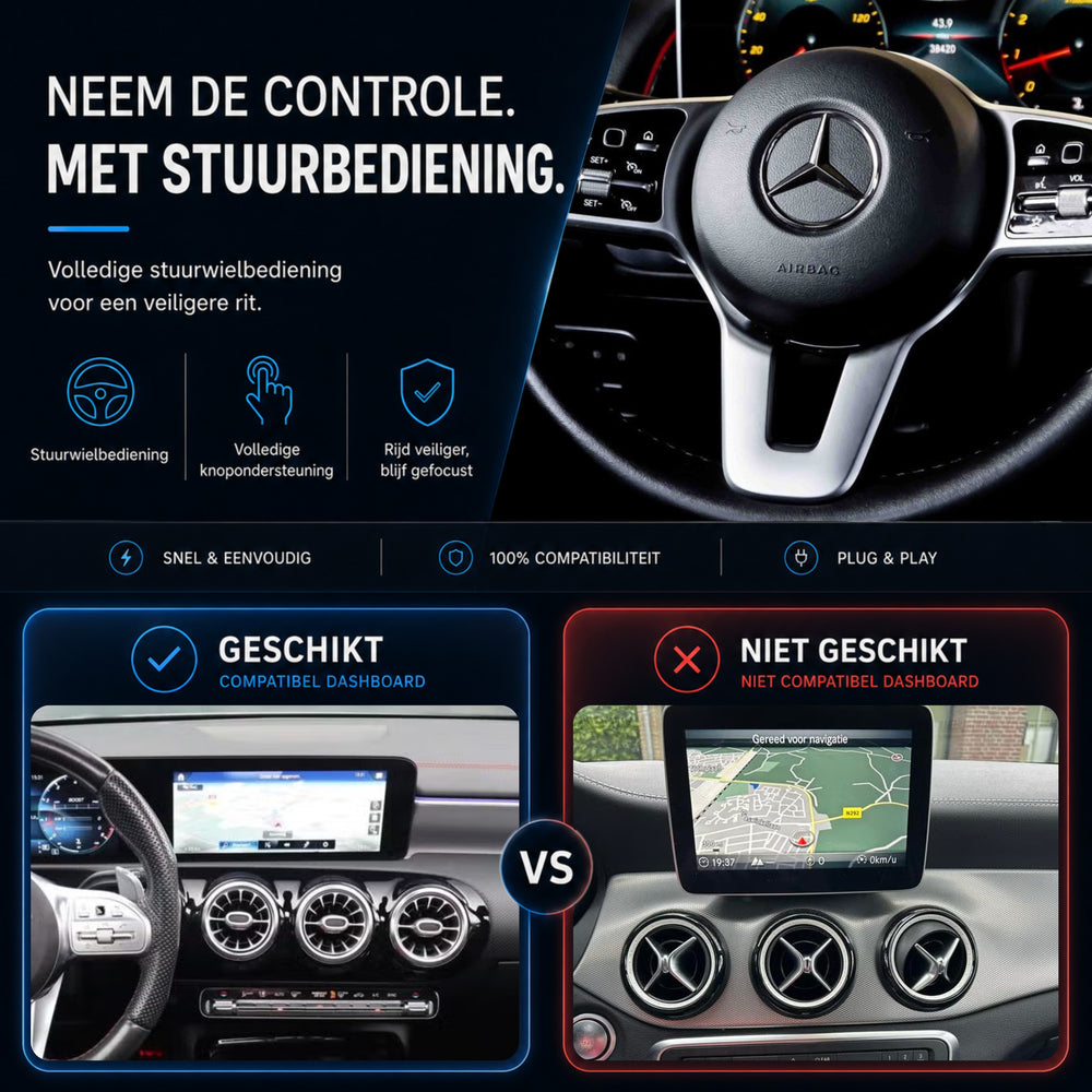 Mercedes CLA-Klasse W118 | 2019 t/m 2026 | CarPlay & Android Auto Box | NTG 6.0 (MBUX)